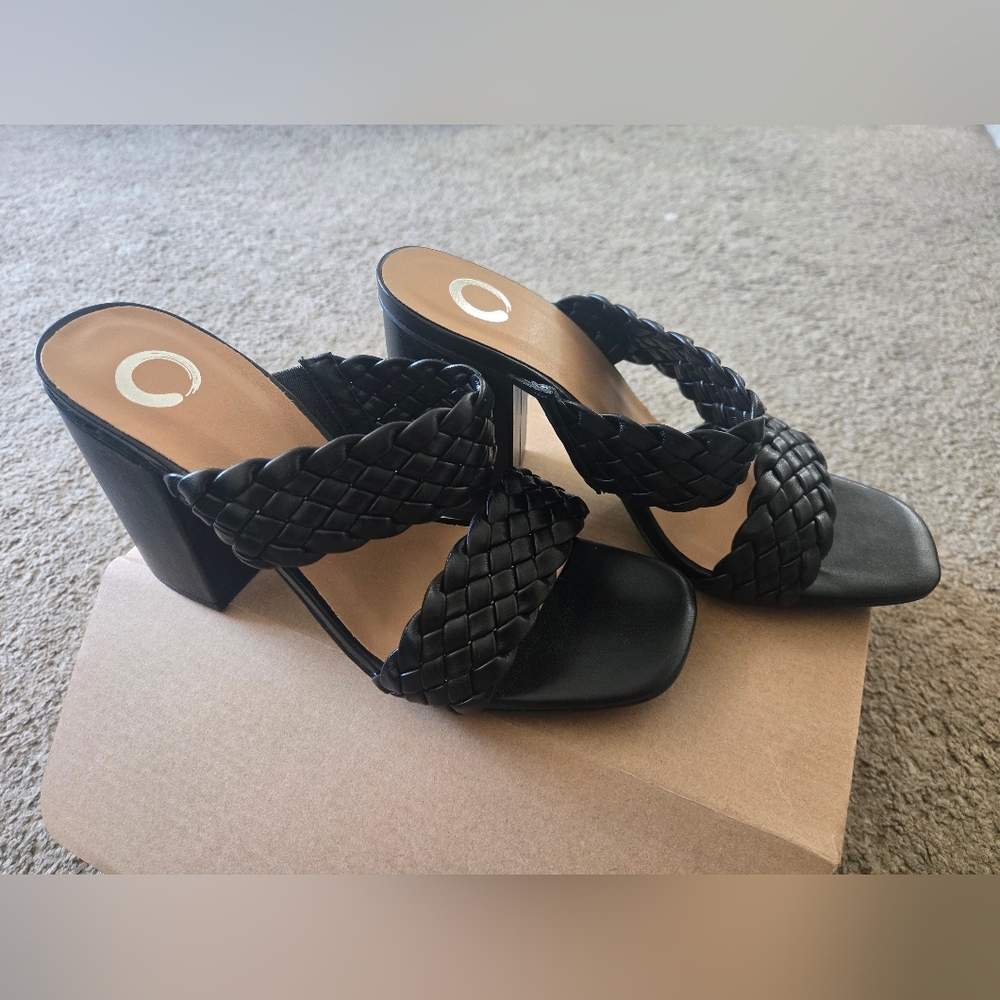 Melissa Black Braided Heels